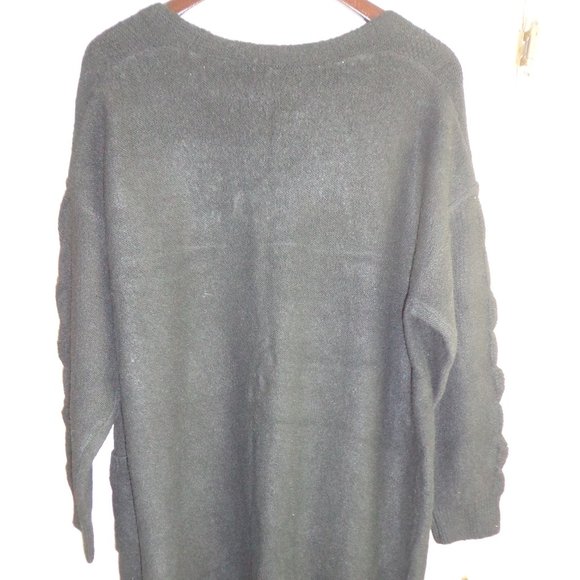 NWT ORIGINAL USA Open Long Sleeve Cardigan w/Swirly Design S/M Black - Picture 13 of 13